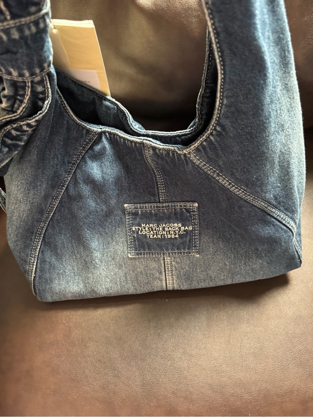 Marc Jacobs Denim Knot-Handle Sackbag in Blue, brand new with tags no wear - Picture 10 of 11